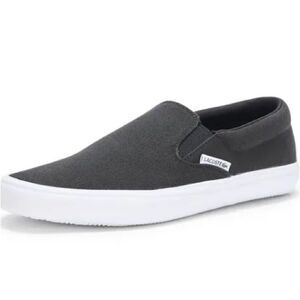 Lacoste Mens Black and White Loafers Slip-Ons